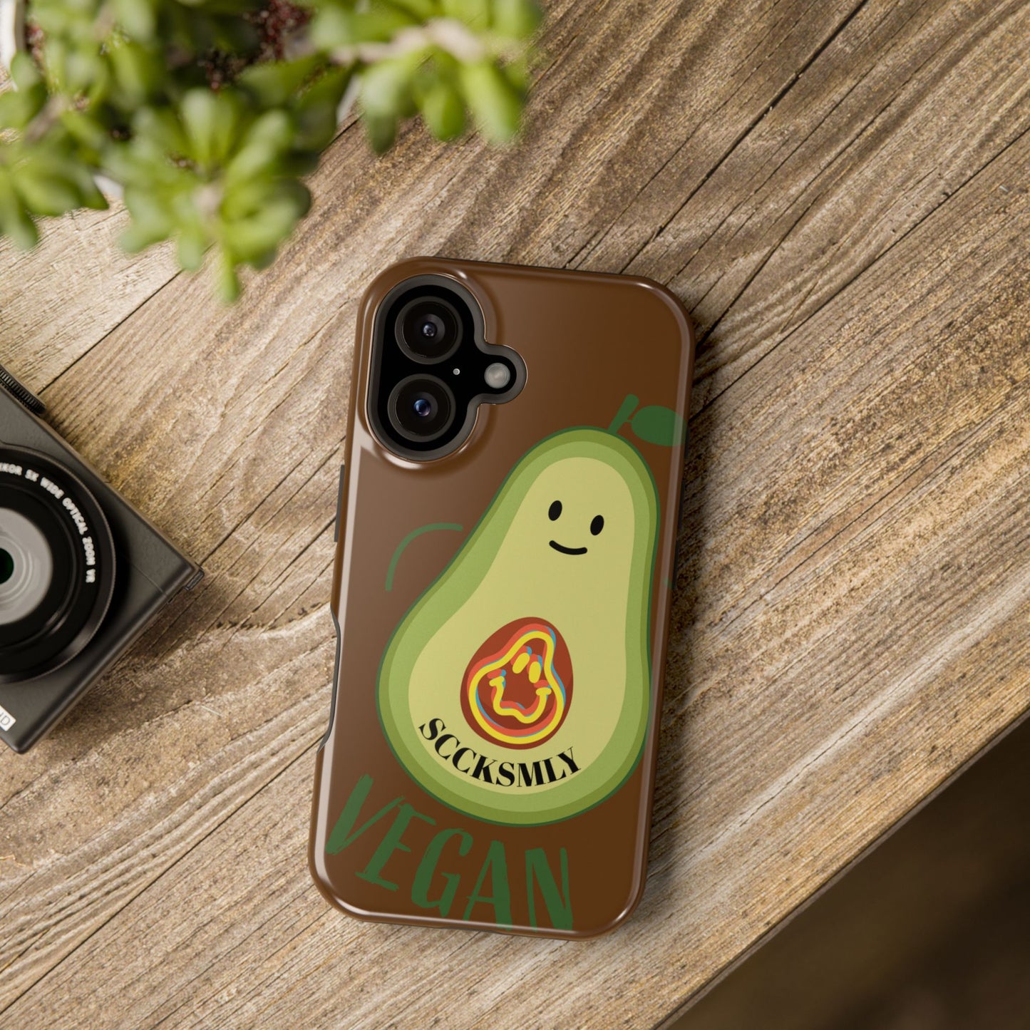 Playful Vegan Avocado Tough Phone Case Apple