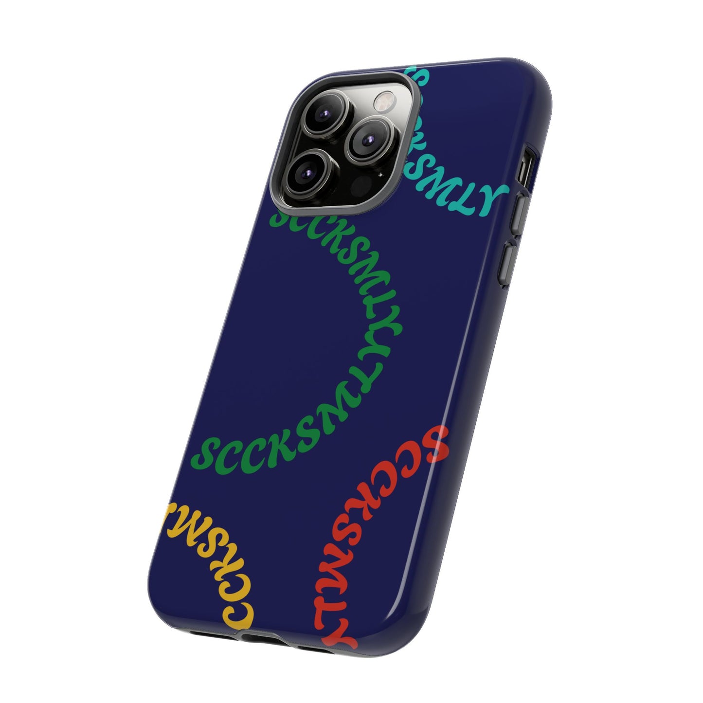 Y2K Wavy Script Tough Case for Apple- Navy Blue