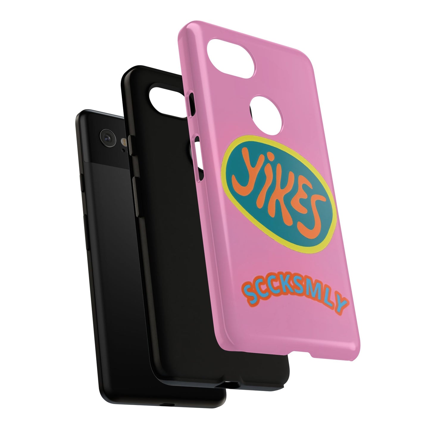 Pink "YIKES" Tough Phone Case for Google Pixel