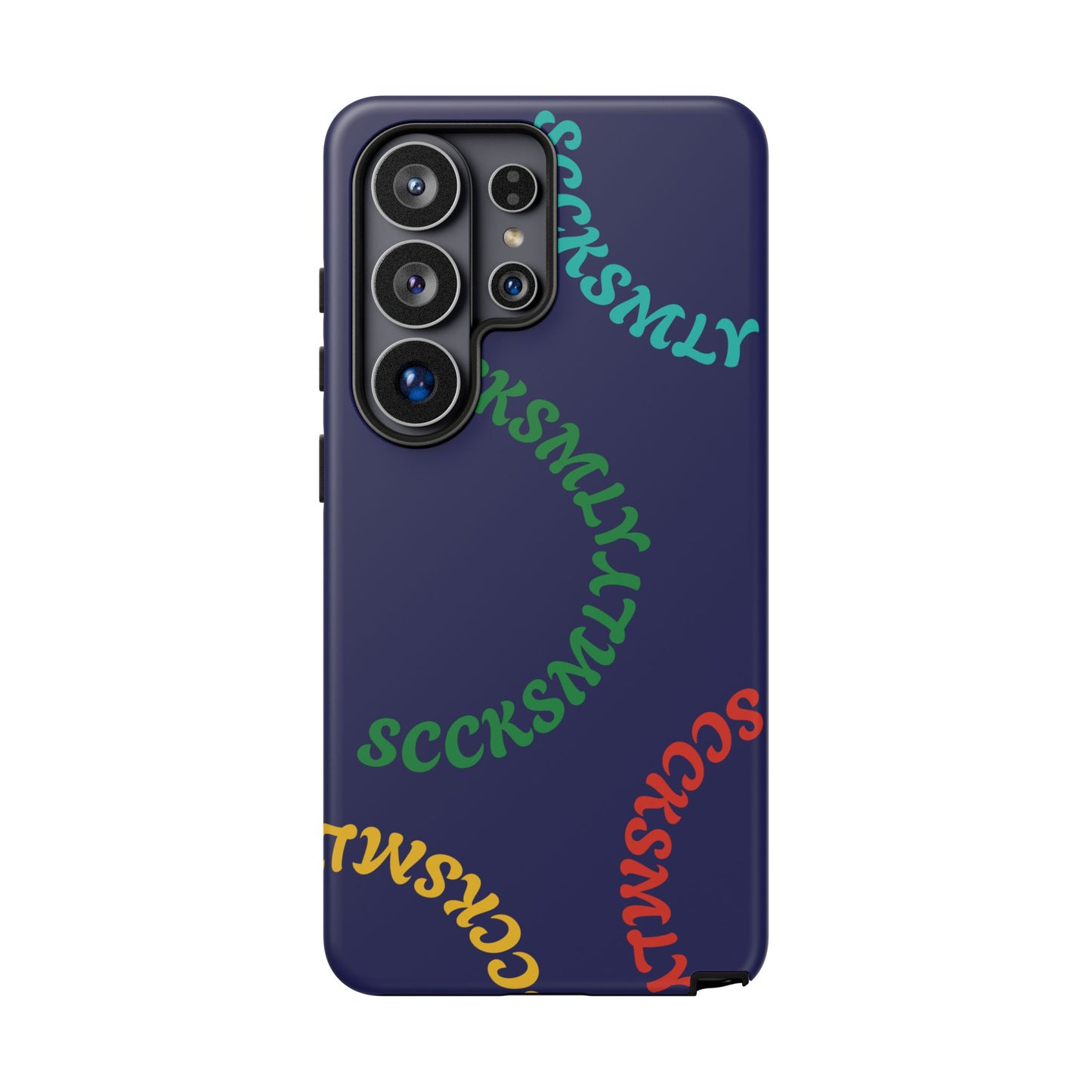 Y2K Wavy Script Tough Case for Samsung- Navy Blue