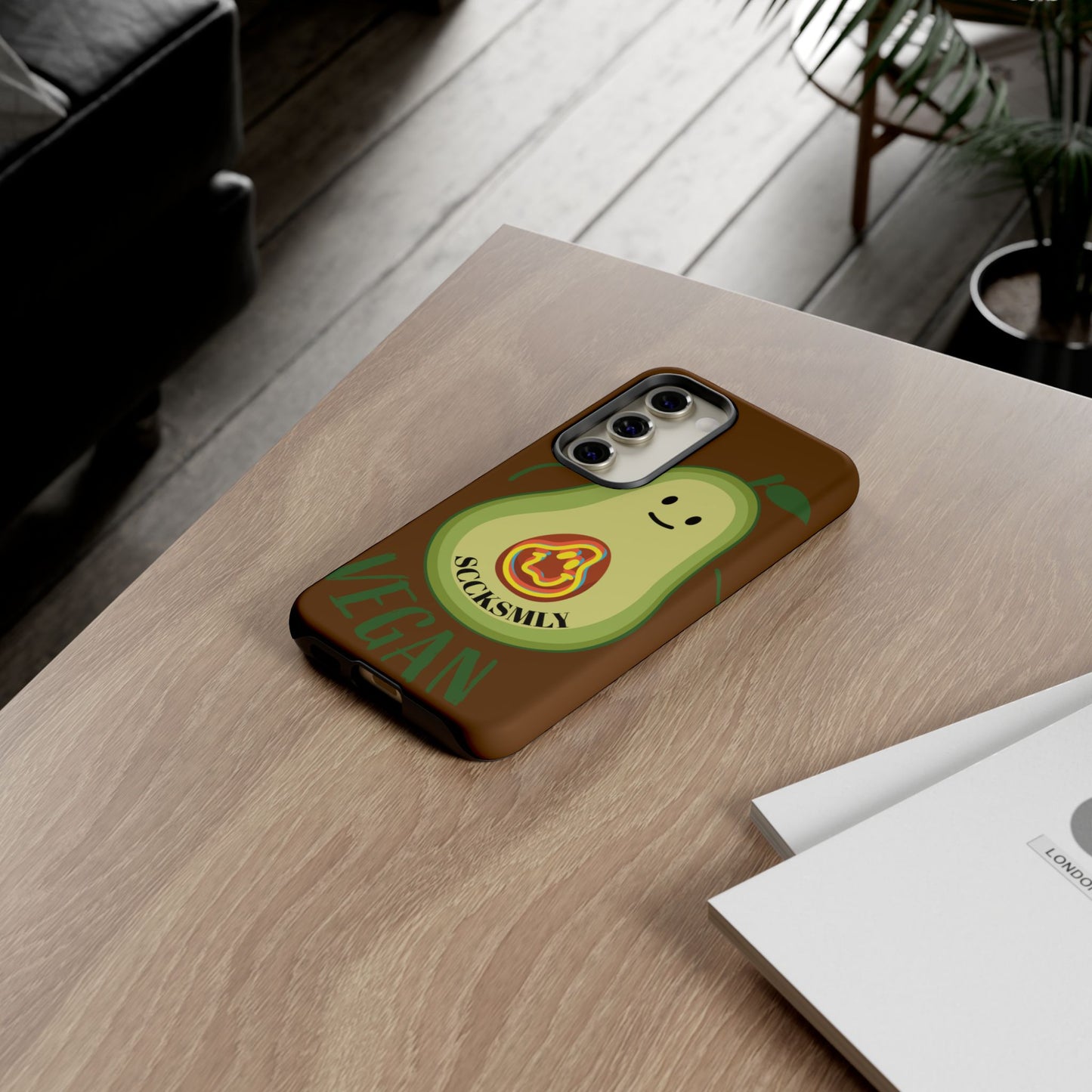 Playful Vegan Avocado Phone Case for Samsung