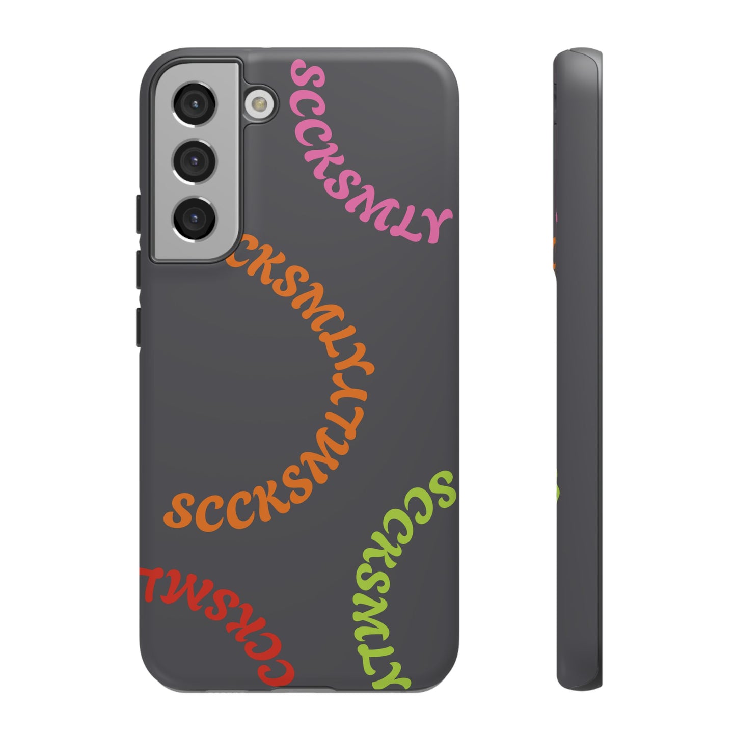 Y2K Wavy Script Tough Case for Samsung- Gray