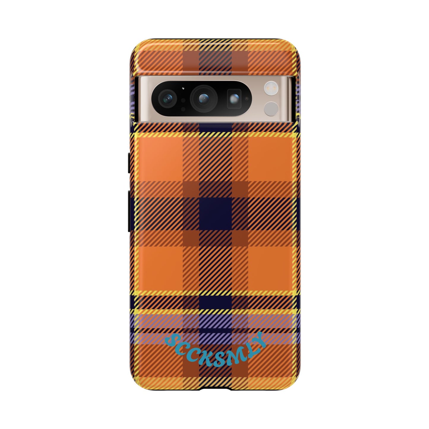 Orange Sickle Plaid Phone Case for Google Pixel