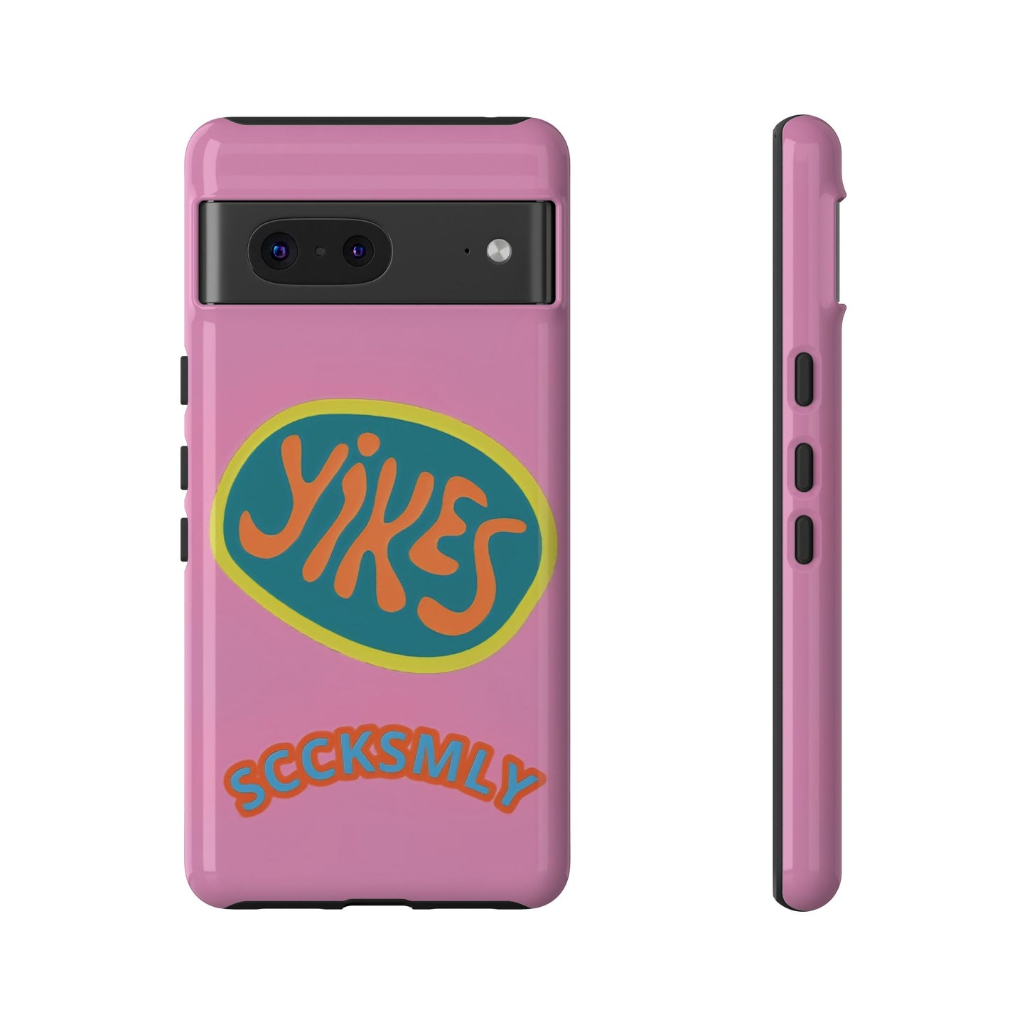 Pink "YIKES" Tough Phone Case for Google Pixel