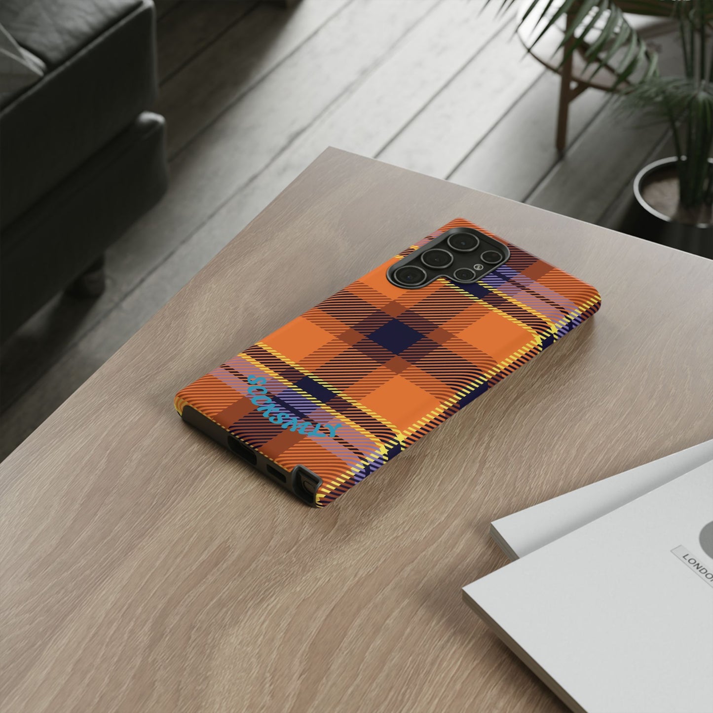 Orange Sickle Plaid Phone Case for Samsung