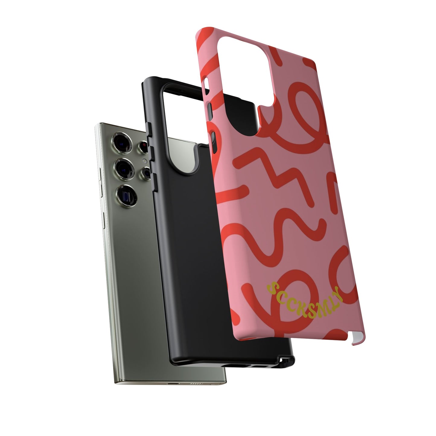 Red Candy Swirls Tough Phone Case for Samsung
