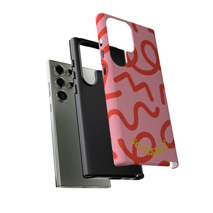 Red Candy Swirls Tough Phone Case for Samsung