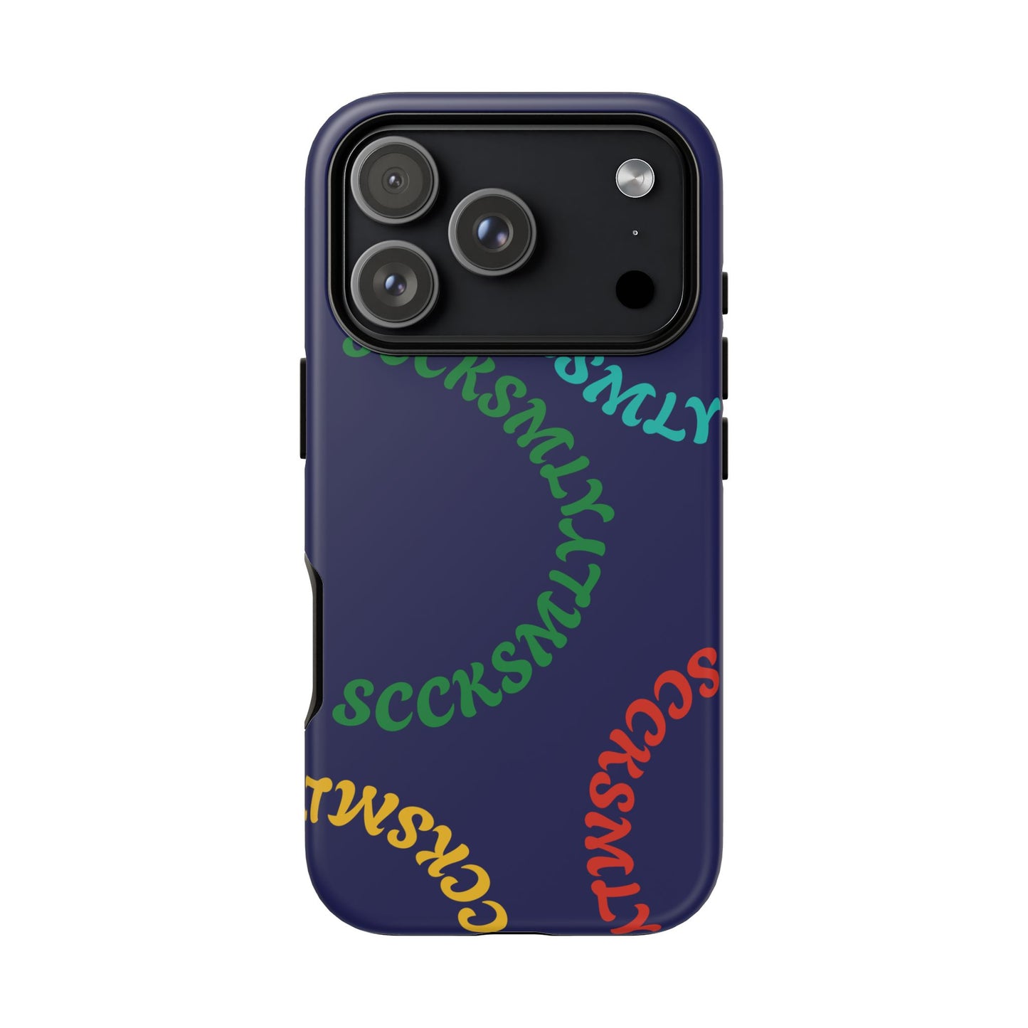 Y2K Wavy Script Tough Case for Apple- Navy Blue