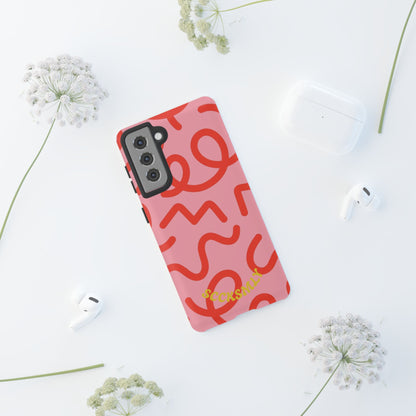 Red Candy Swirls Tough Phone Case for Samsung