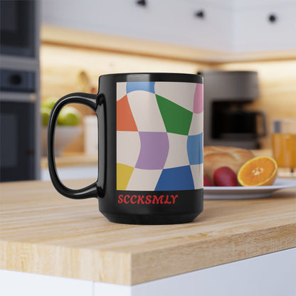 Mug Checker Flicker 15oz — Black