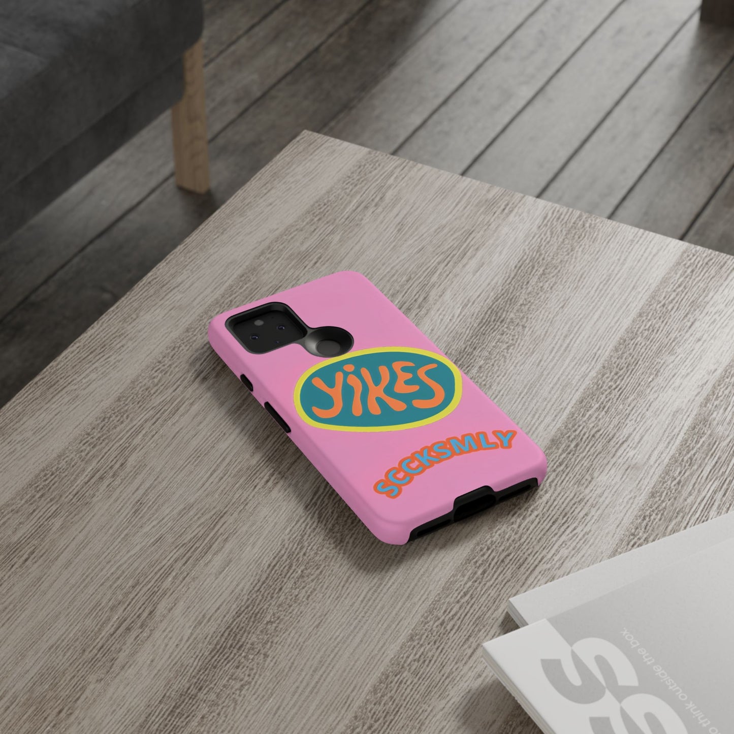 Pink "YIKES" Tough Phone Case for Google Pixel