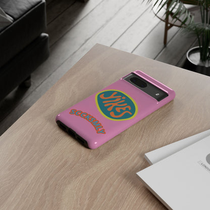 Pink "YIKES" Tough Phone Case for Google Pixel