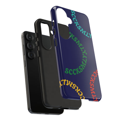 Y2K Wavy Script Tough Case for Apple- Navy Blue
