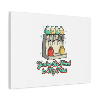 You’re the Fried to My Fries Canvas | Retro Diner Matchbook, Pantry Label Art