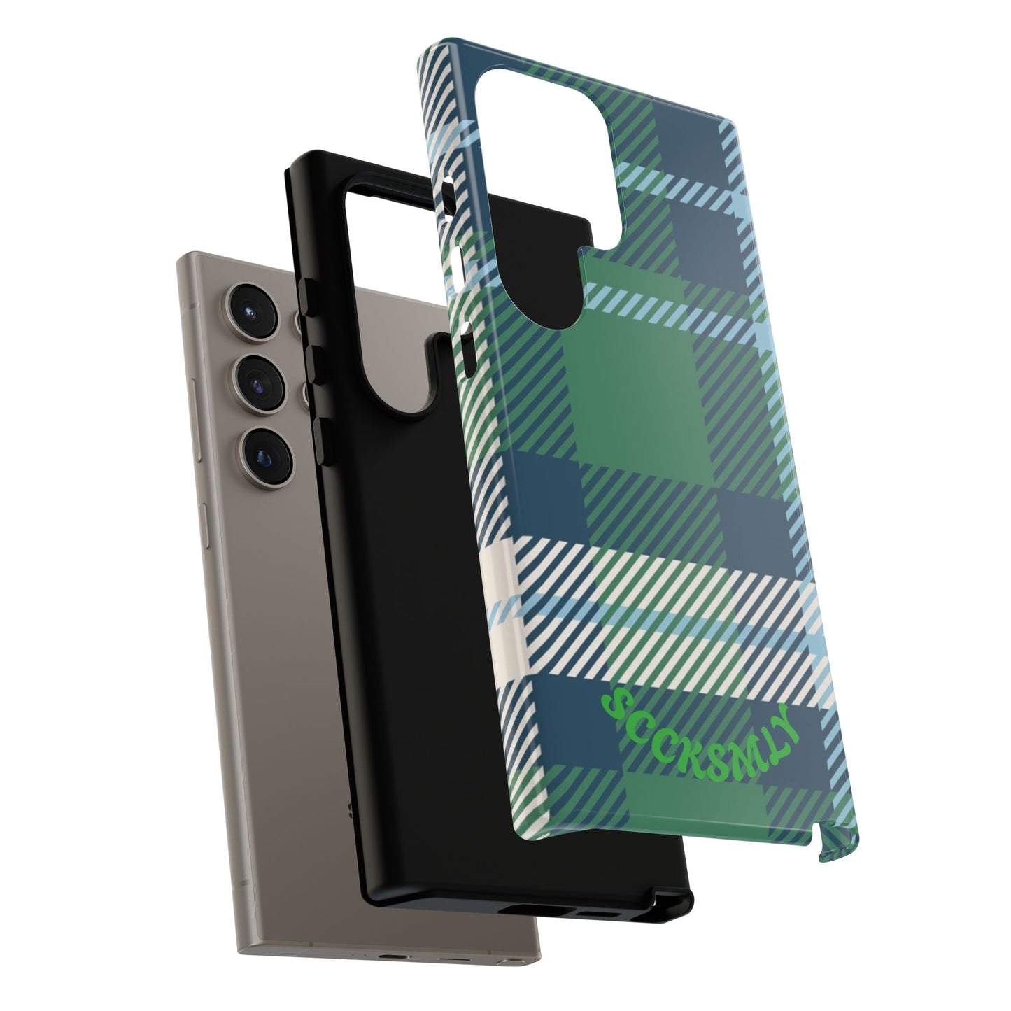 Earth and Sky Plaid Tough Phone Case for Samsung