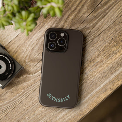 SOLID Espresso Mint Tough Phone Case for Apple
