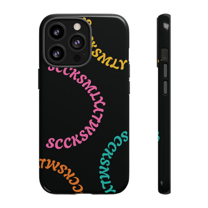 Y2K Wavy Script Tough Case for Apple- Black