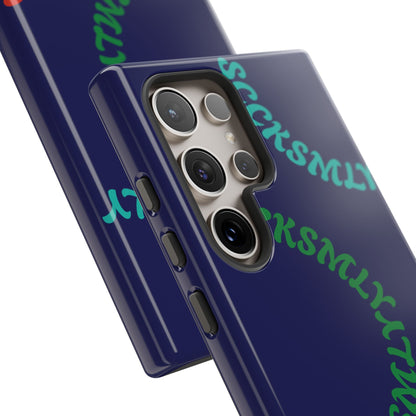 Y2K Wavy Script Tough Case for Samsung- Navy Blue
