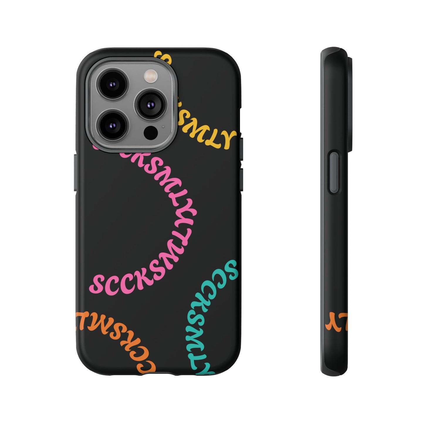 Y2K Wavy Script Tough Case for Apple- Black