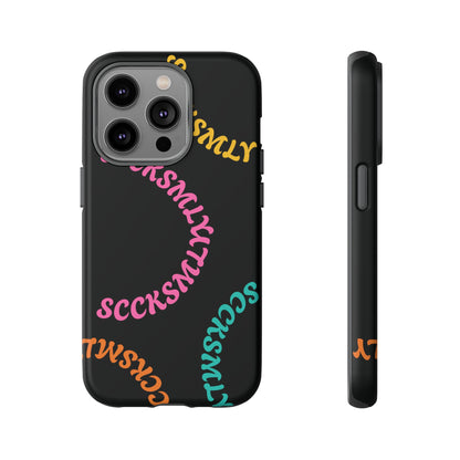 Y2K Wavy Script Tough Case for Apple- Black