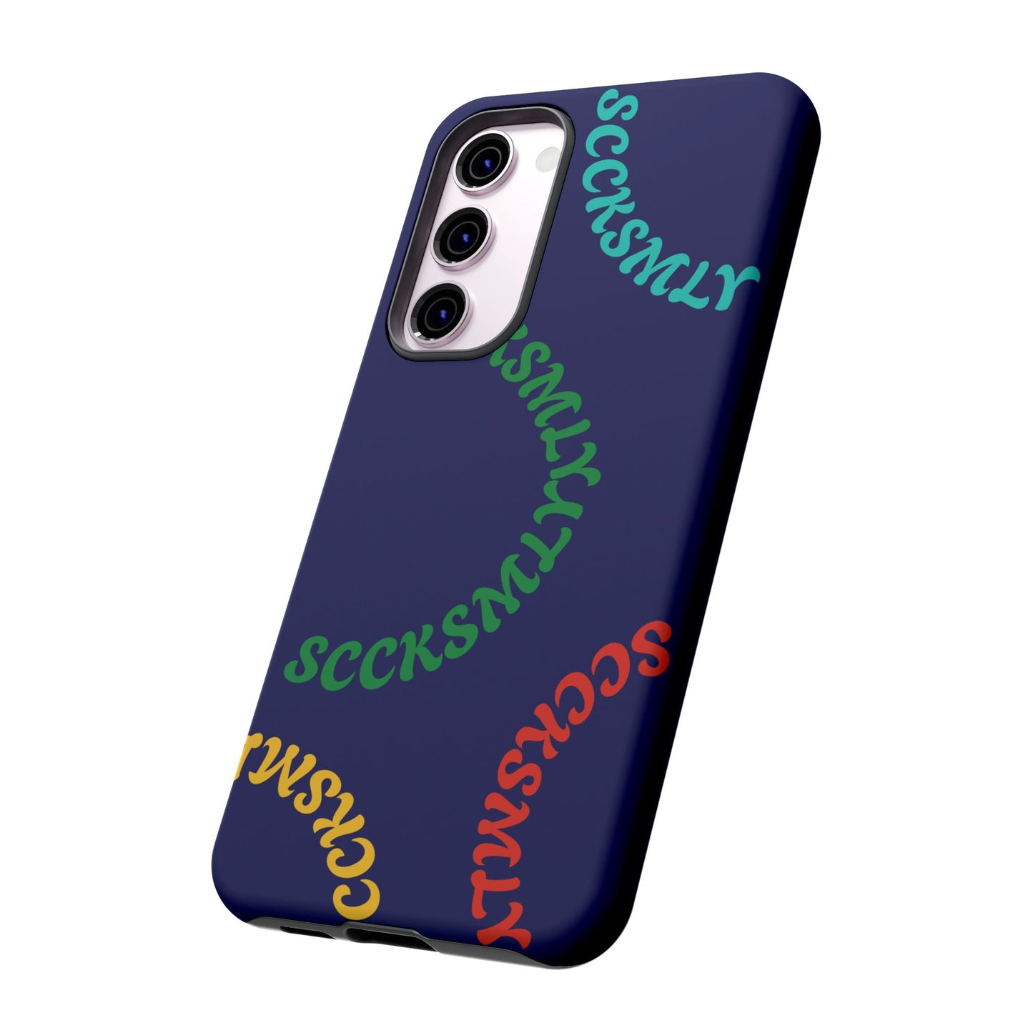Y2K Wavy Script Tough Case for Samsung- Navy Blue