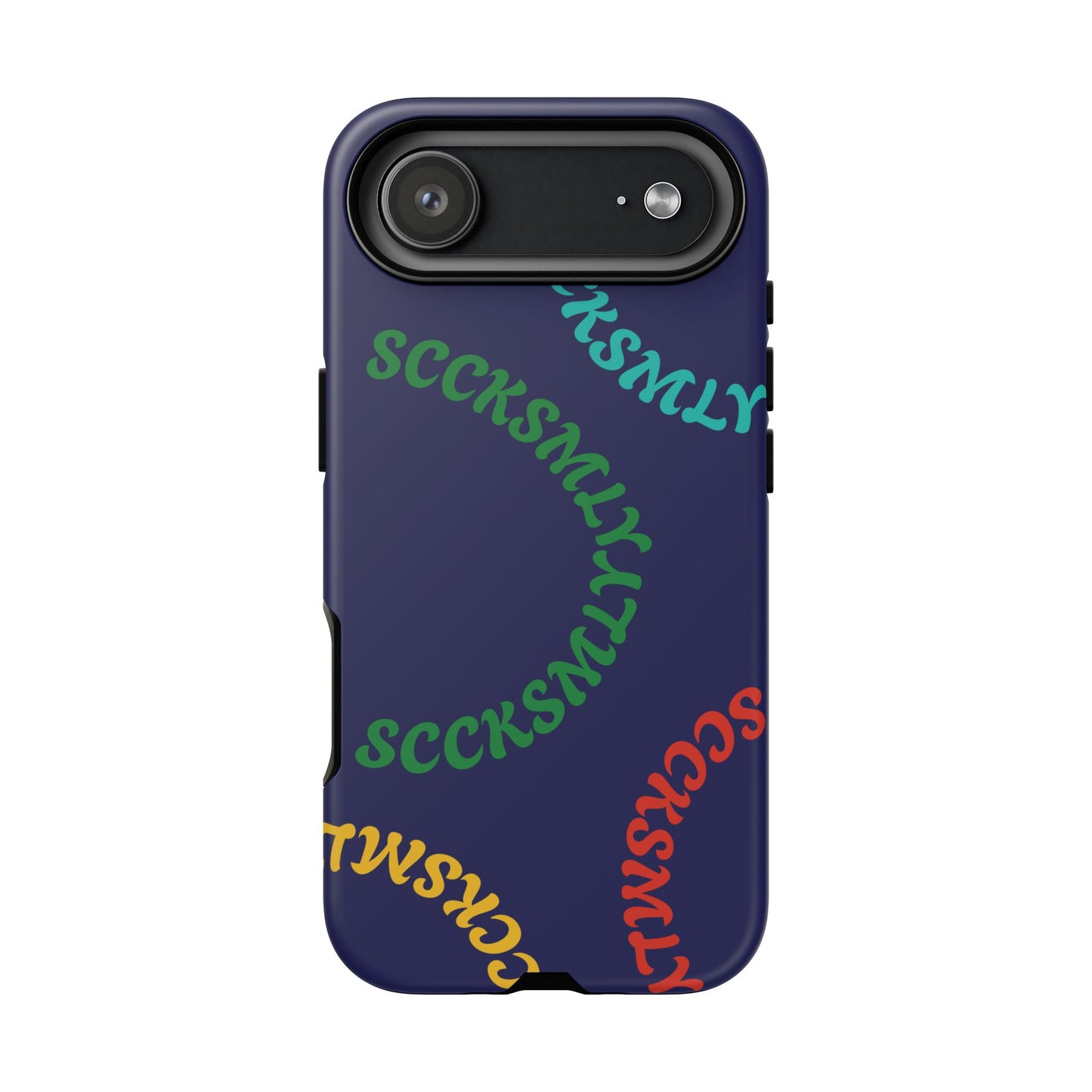 Y2K Wavy Script Tough Case for Apple- Navy Blue