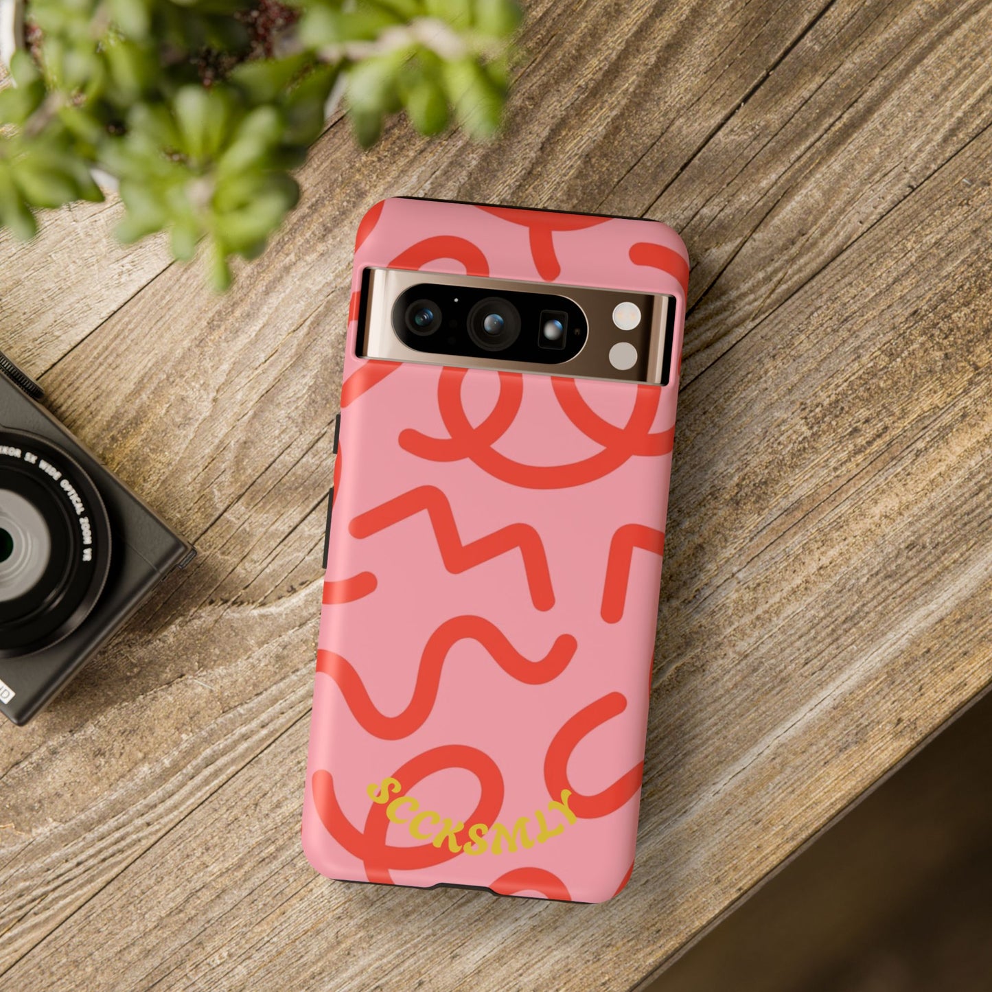 Red Candy Swirls Tough Phone Case for Google