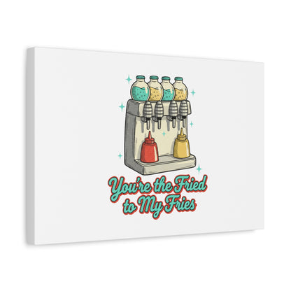 You’re the Fried to My Fries Canvas | Retro Diner Matchbook, Pantry Label Art