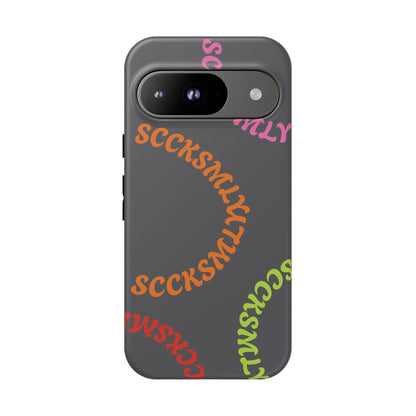 Y2K Wavy Script Tough Case for Google Pixel- Gray