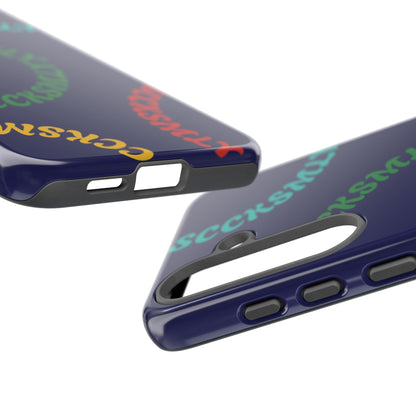 Y2K Wavy Script Tough Case for Samsung- Navy Blue
