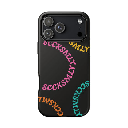 Y2K Wavy Script Tough Case for Apple- Black