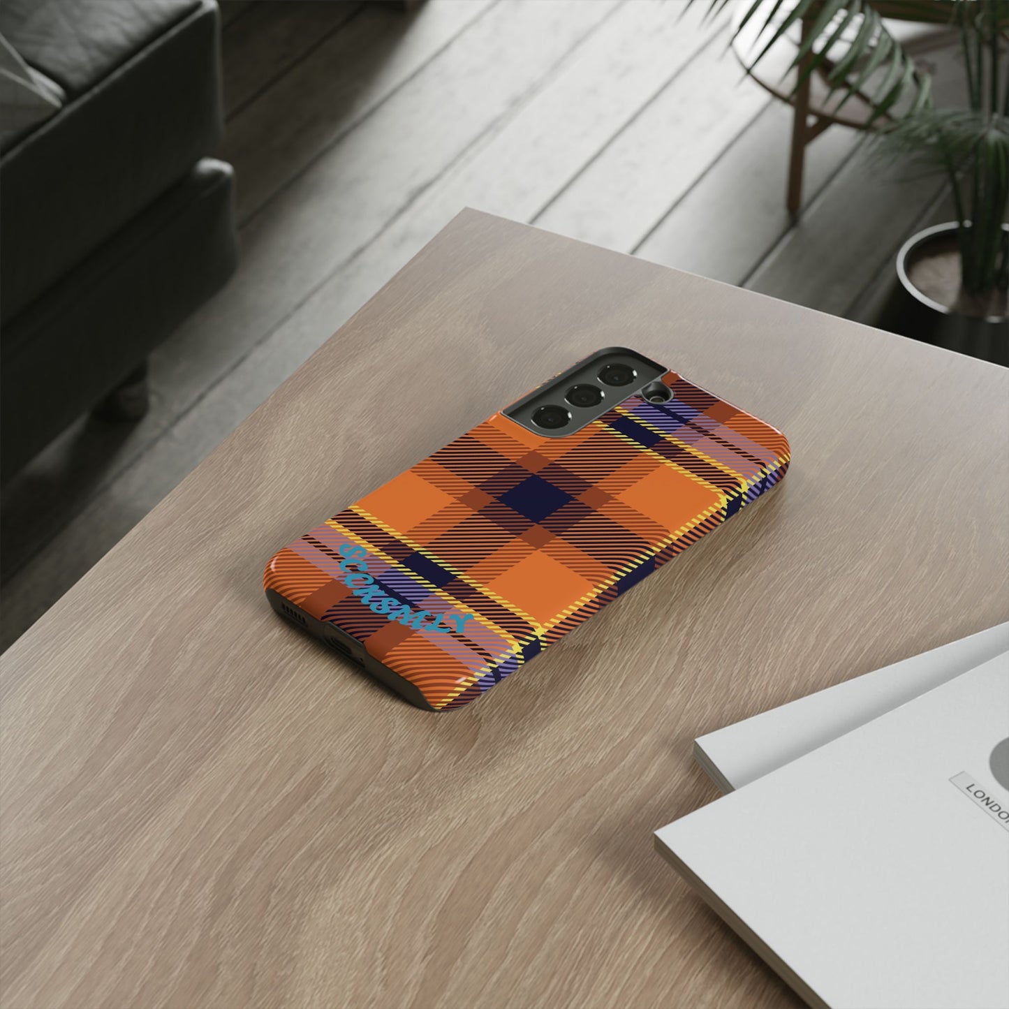 Orange Sickle Plaid Phone Case for Samsung