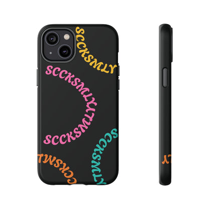Y2K Wavy Script Tough Case for Apple- Black