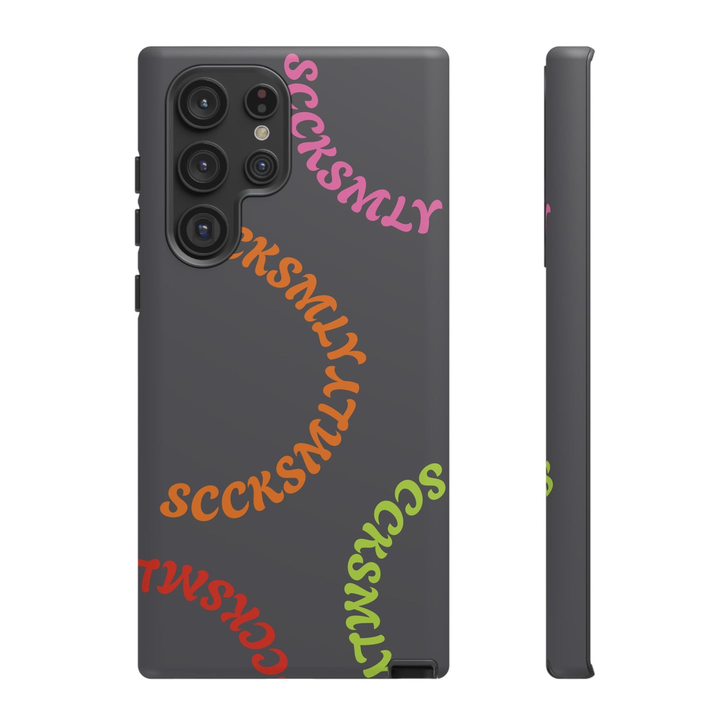 Y2K Wavy Script Tough Case for Samsung- Gray