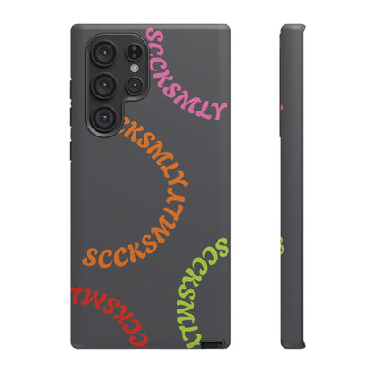 Y2K Wavy Script Tough Case for Samsung- Gray