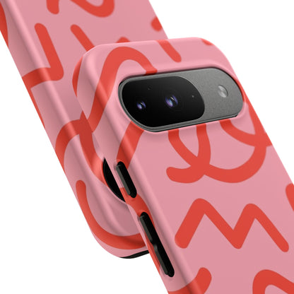 Red Candy Swirls Tough Phone Case for Google