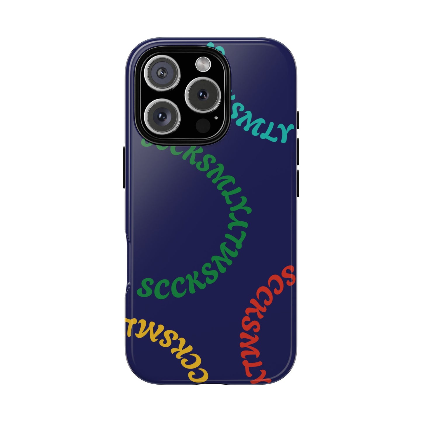 Y2K Wavy Script Tough Case for Apple- Navy Blue