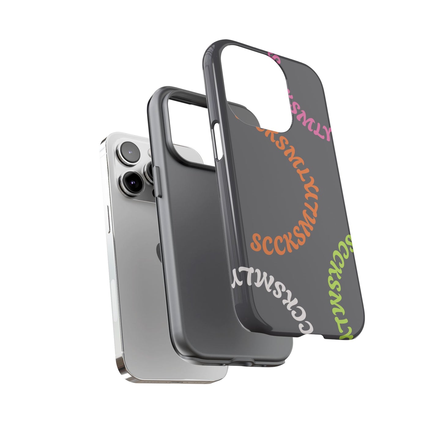 Y2K Wavy Script Tough Case for Apple- Gray