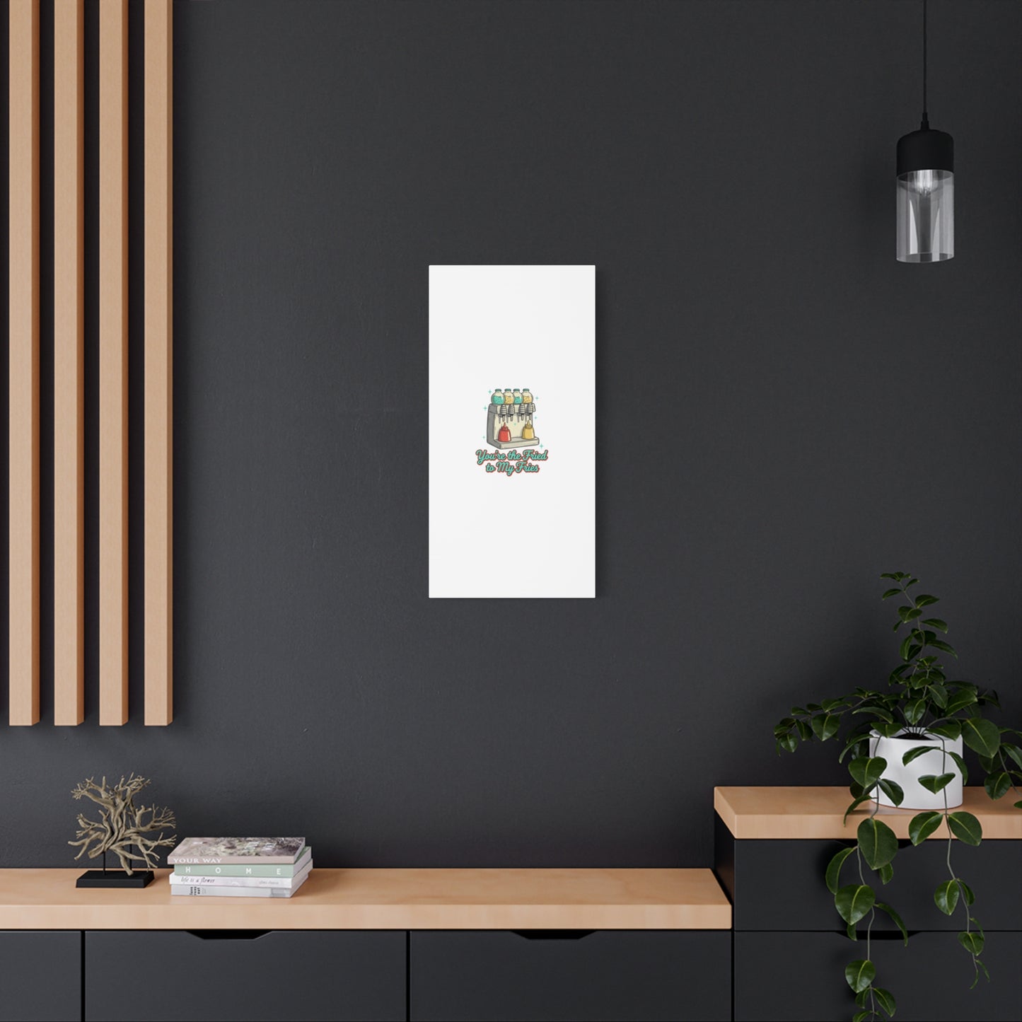 You’re the Fried to My Fries Canvas | Retro Diner Matchbook, Pantry Label Art