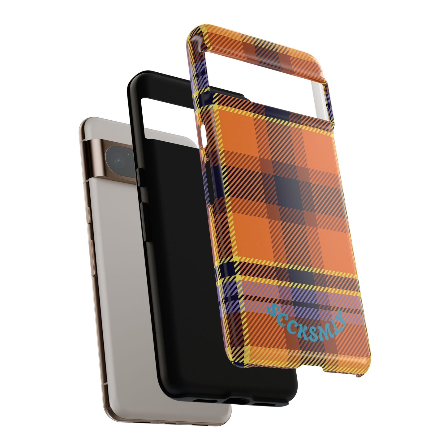 Orange Sickle Plaid Phone Case for Google Pixel