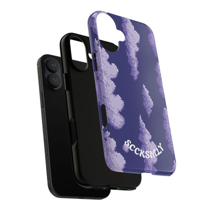Lilac Pixel Cloud Tough Phone Case for Apple