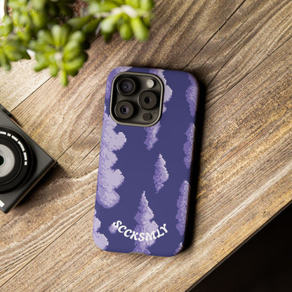 Lilac Pixel Cloud Tough Phone Case for Apple