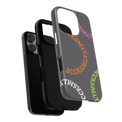 Y2K Wavy Script Tough Case for Apple- Gray