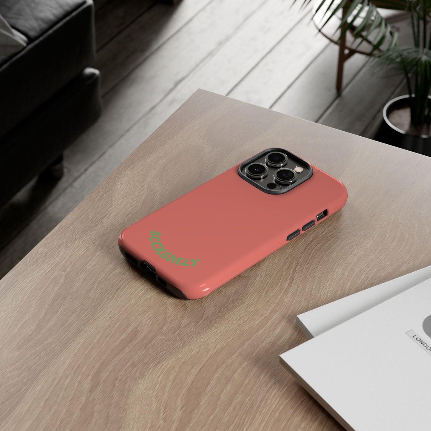 SOLID Guava Melon Wave Tough Phone Case for Apple