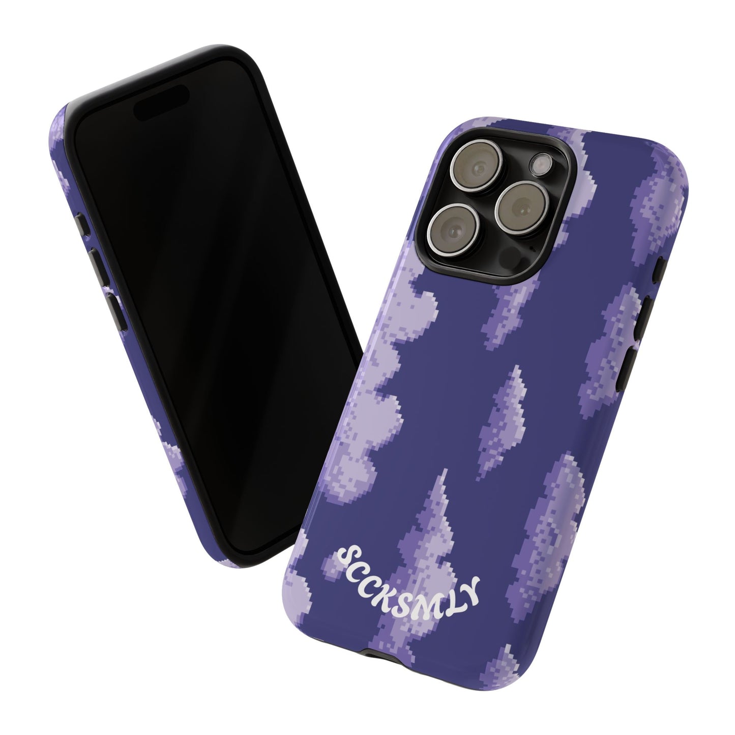 Lilac Pixel Cloud Tough Phone Case for Apple