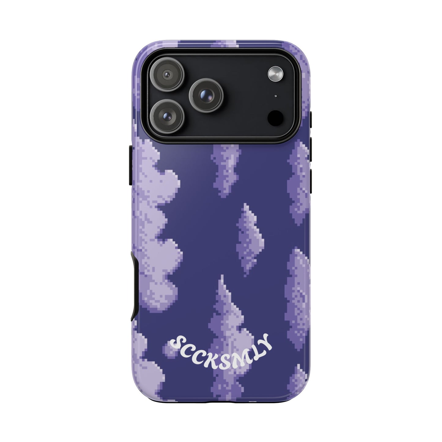 Lilac Pixel Cloud Tough Phone Case for Apple