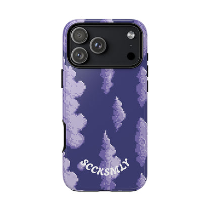 Lilac Pixel Cloud Tough Phone Case for Apple