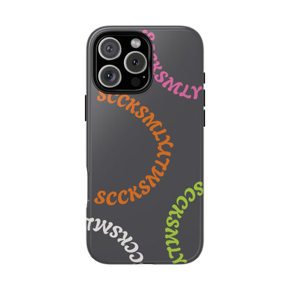 Y2K Wavy Script Tough Case for Apple- Gray