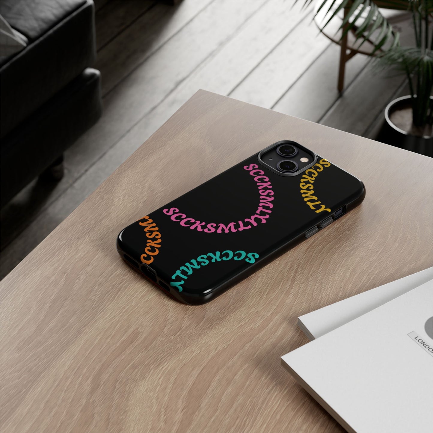 Y2K Wavy Script Tough Case for Apple- Black
