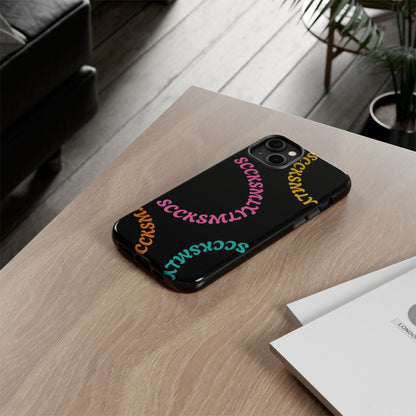 Y2K Wavy Script Tough Case for Apple- Black